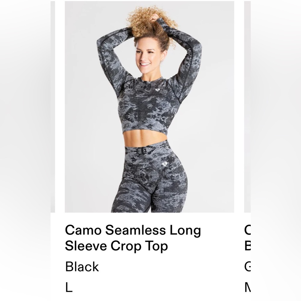 Women’s best camo seamless long sleeve new with tags size large black